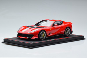 P18207B1R  Ferrari 812 Competizione Rosso Corsa Silver Stripe BBR 1/18