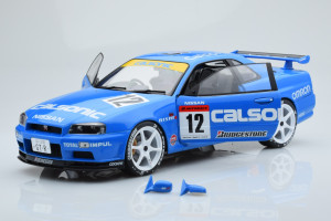 S1804307  Nissan Skyline GT-R R34 Calsonic Blue Solido 1/18 2