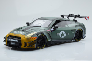 S1805807  Nissan Skyline GT-R R35 Liberty Walk Army Fighter Solido 1/18 2