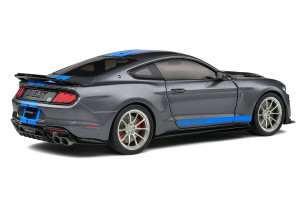 S1805908  Ford Shleby GT500 KR Silver With Blue Stripes Solido 1/18 2