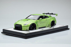 EML002C  Nissan GT-R R35 Liberty Walk Pearl Green GT Wing Make Up 1/18