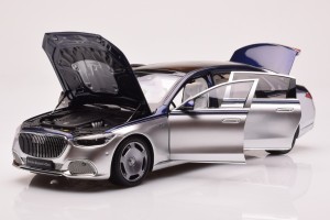 820125  Mercedes Maybach S680 Nautical Blue Cirrus Silver Almost Real 1/18 2