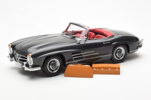B66040550  Mercedes 300 SL W198 Roadster Gray & Red Interior Minichamps 1/18