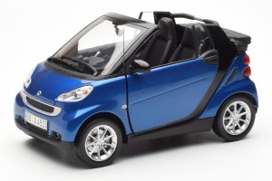 150036330  Smart Fortwo Cabrio Blue & Black Minichamps 1/18