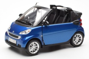 150036330  Smart Fortwo Cabrio Blue & Black Minichamps 1/18 2