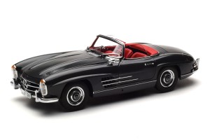 183039033  Mercedes 300 SL W198 Roadster Black & Red Interior No Outer Box Minichamps 1/18