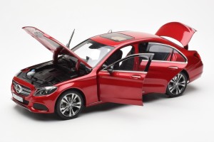 183835  Mercedes C-Class W205 Red Metallic Asia Exclusive Norev 1/18 2